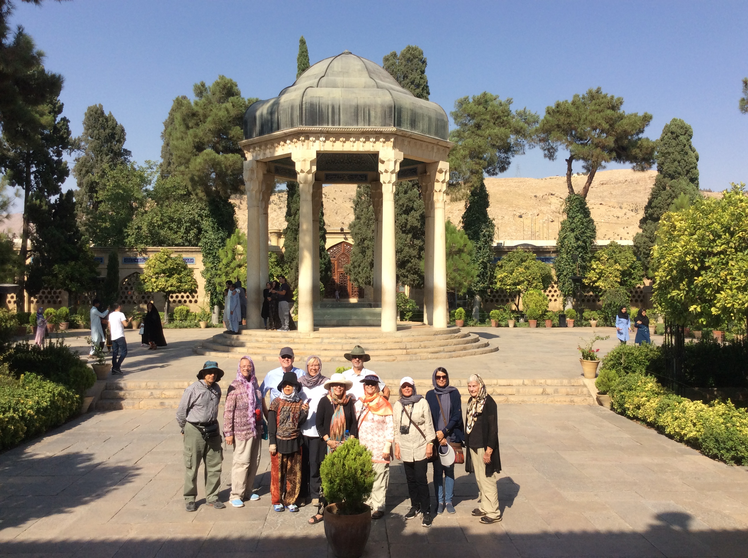 JMG group at Tomb of Hafez-8th century poet-Shiraz City