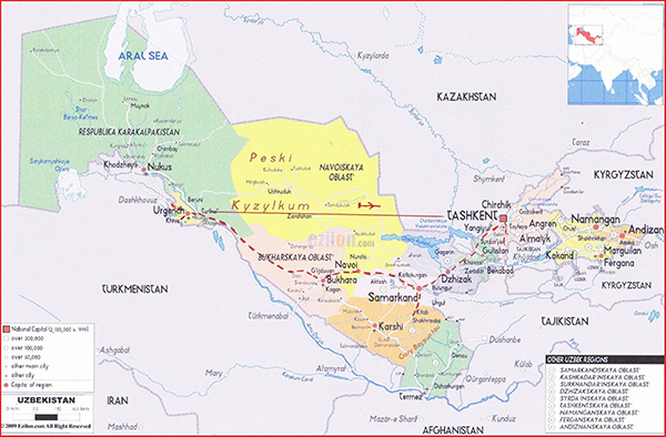 Uzbekistan Map