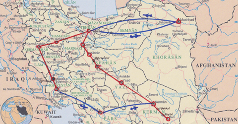 Iran Route Map Iran Map